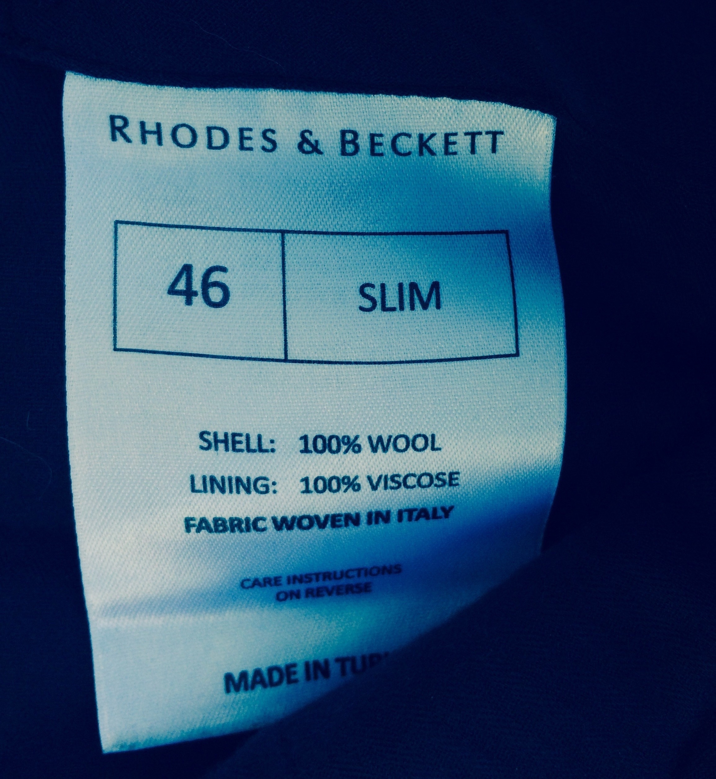 Label from the trousers
