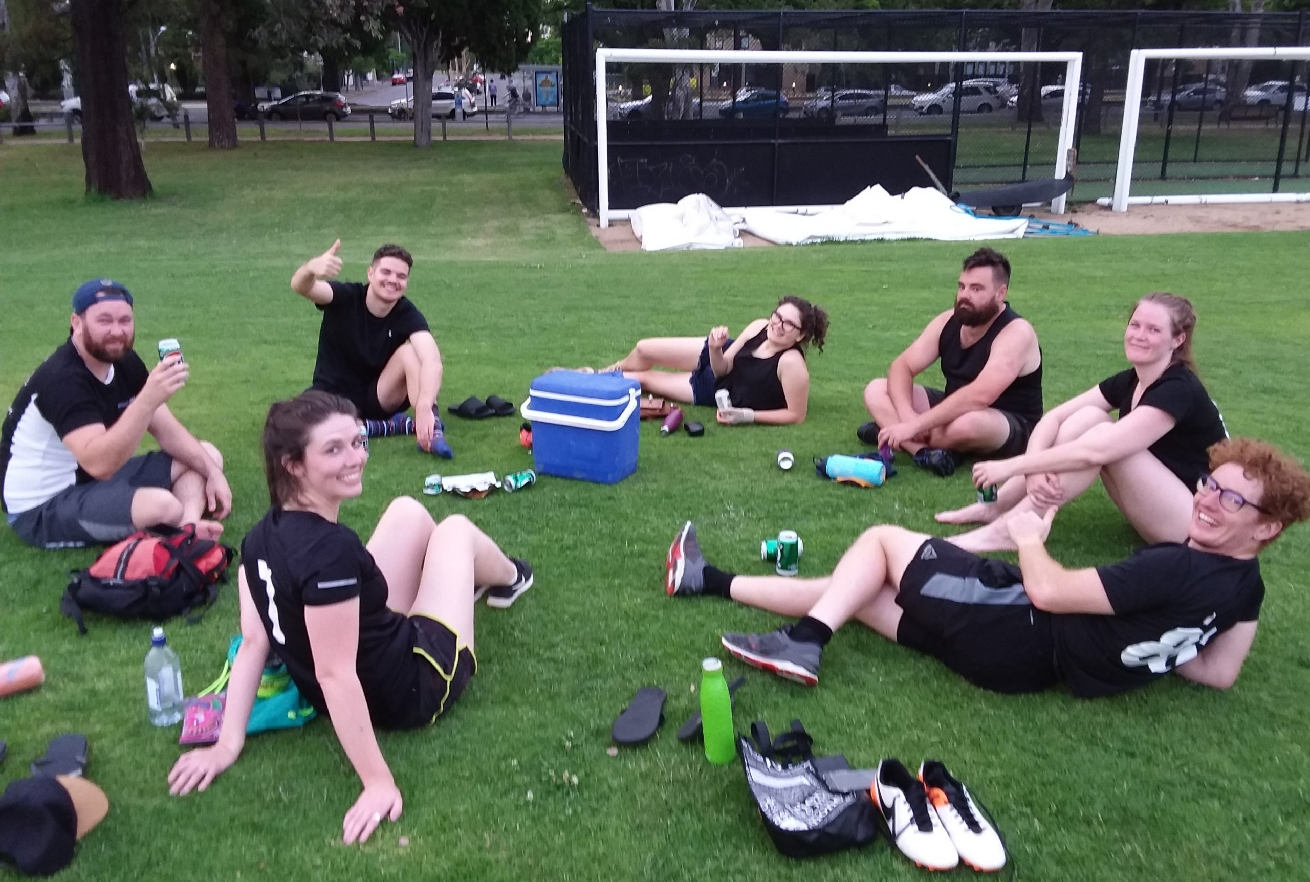 UV Black having a drink