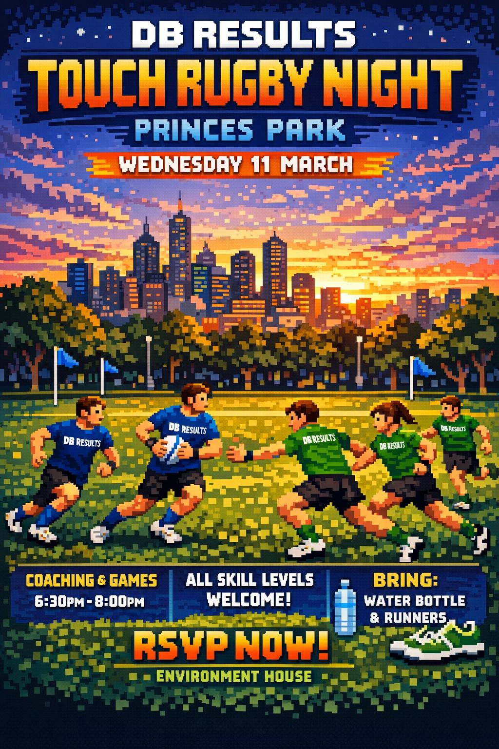 DB Results and Masters Touch Football Night